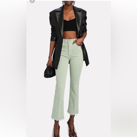 MOTHER Denim - MOTHER The Hustler Ankle Fray Jeans in Second Chance Green Womens Size 28
